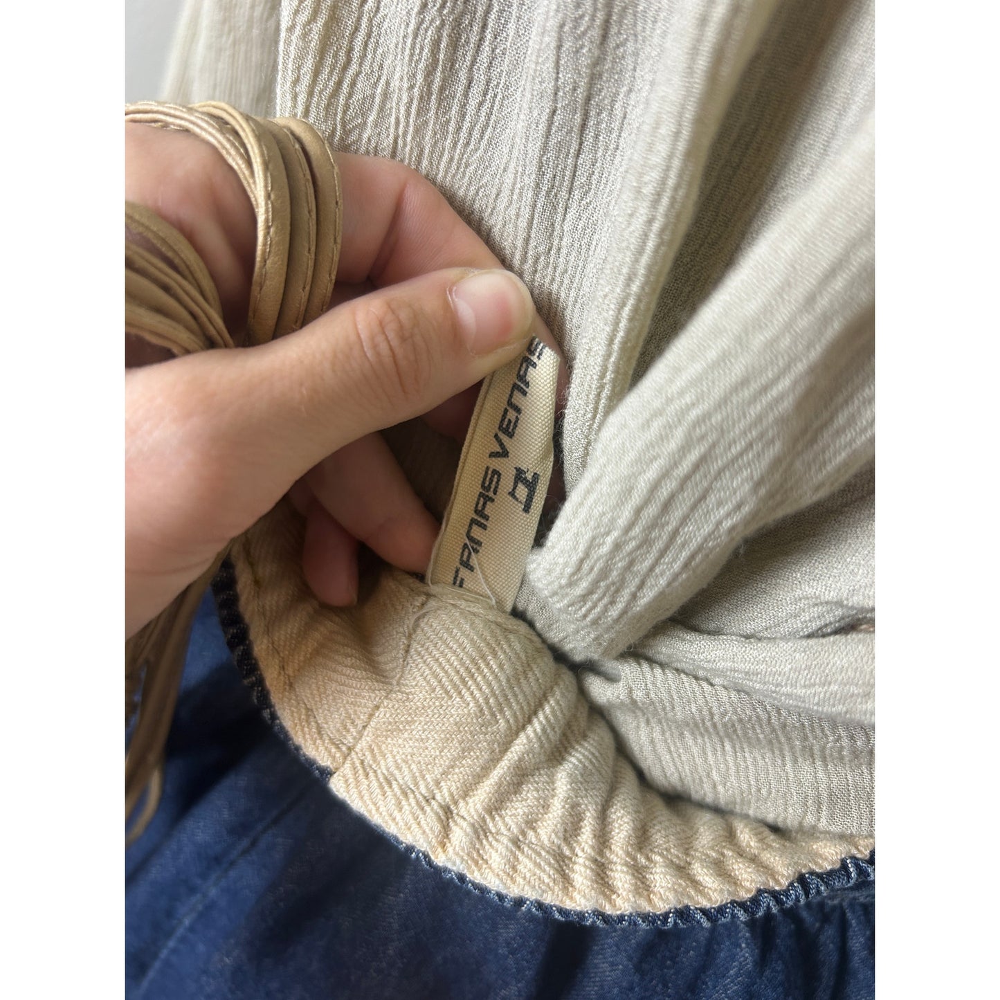 Schmetterlings-Patch Chambray Maxirock verstellbare Taille Fanas Venus Größe S/M