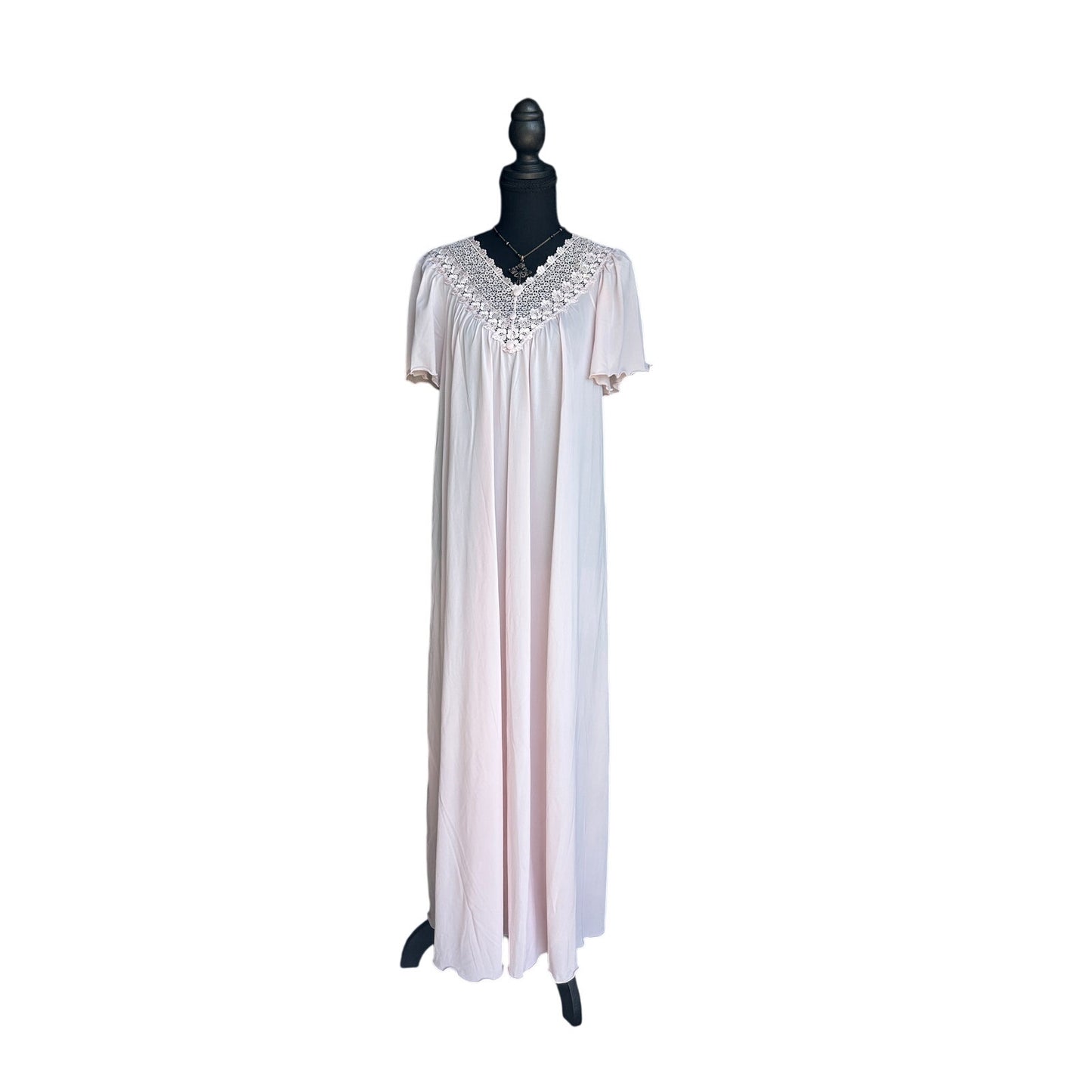 💕 Shadowline Baby Pink Nylon Nachthemd — Größe S