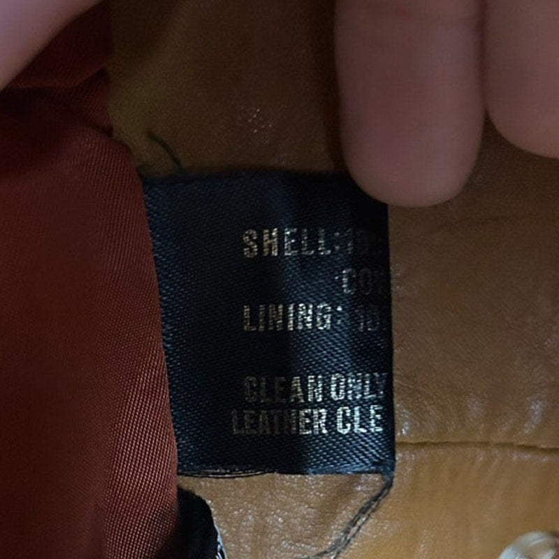 Trench en cuir ceinturé Montgomery Ward couleur cognac taille M