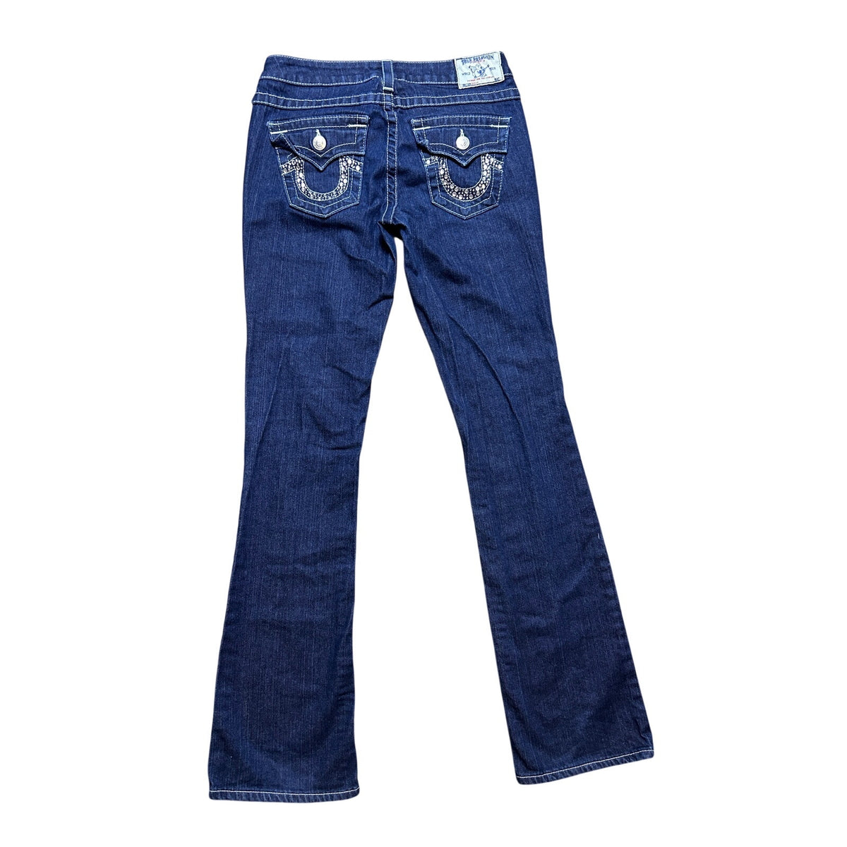 True Religion Becky Bootcut Jeans W28 L33 Rhinestone Back Pockets Low Rise