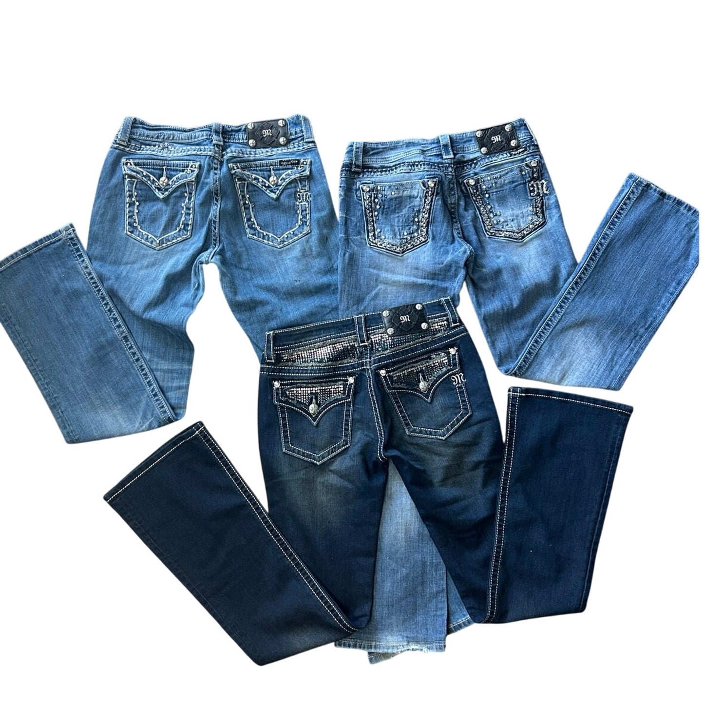 Miss Me Jeans Bundle Y2K Embellished Denim Größe 28/29 3er-Set