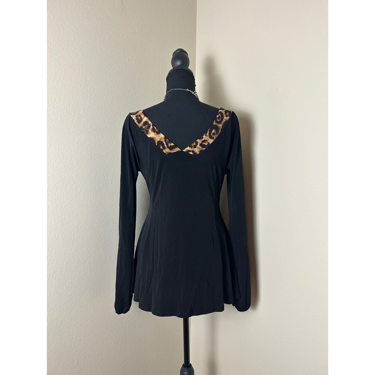 andrea behar robe tunique trapèze mini imprimé guépard taille m