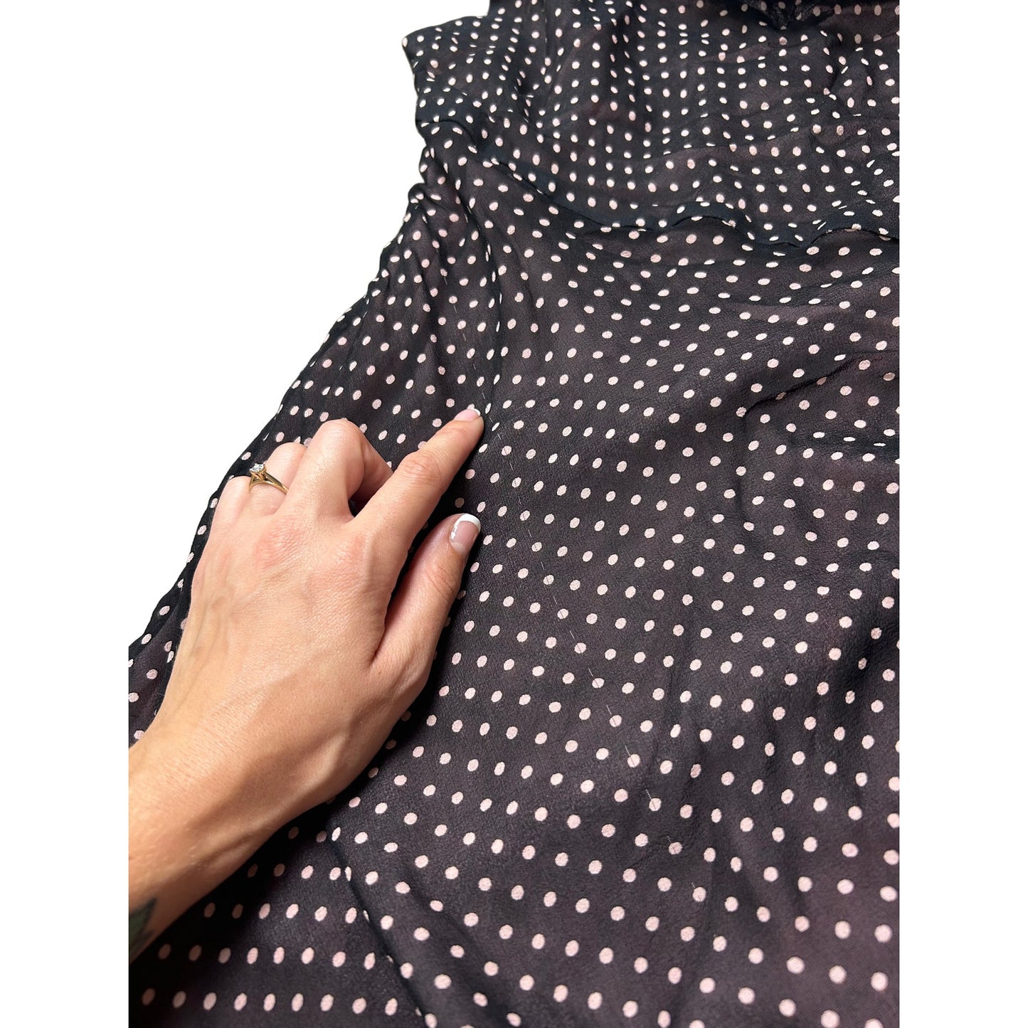 Vintage Donna Ricco Silk Mini Dress Polka Dot Ruffled Cowl Neck Size 4