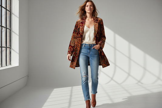 Free People Velvet Paisley Jacket Modeled Shot