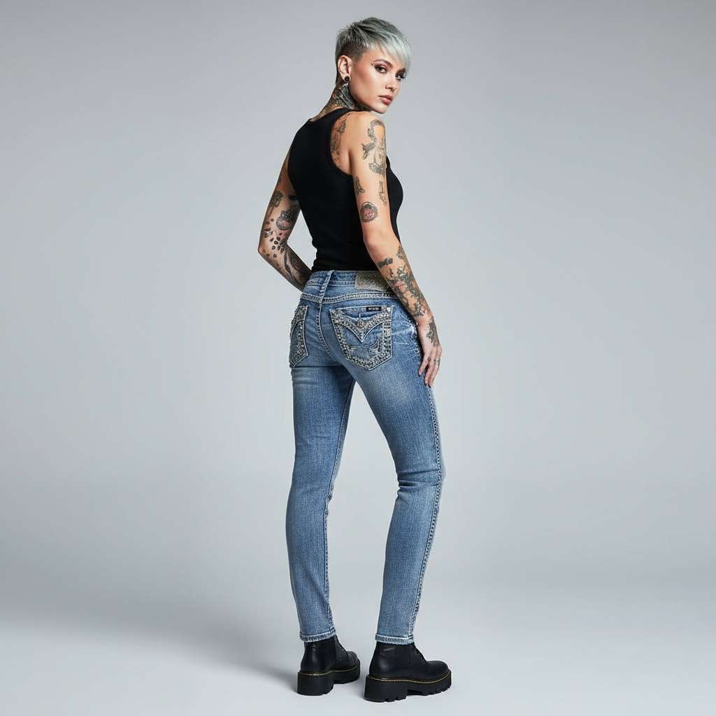 Miss Me Ankle Skinny Back View Alt Model