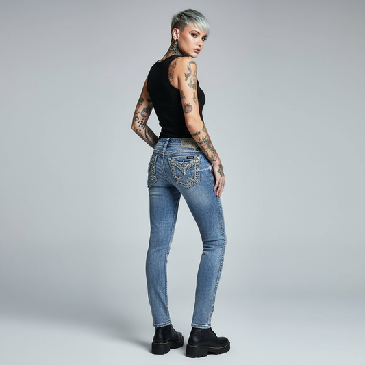 Miss Me Ankle Skinny Back View Alt Model